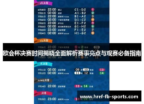 欧会杯决赛时间揭晓全面解析赛事亮点与观赛必备指南 欧会杯决赛时间揭晓全面解析赛事亮点与观赛必备指南