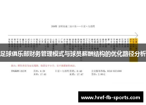 足球俱乐部财务管理模式与球员薪酬结构的优化路径分析